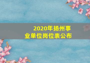 2020年扬州事业单位岗位表公布