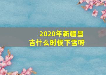 2020年新疆昌吉什么时候下雪呀