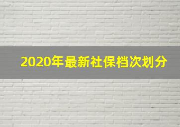 2020年最新社保档次划分