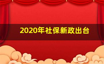 2020年社保新政出台