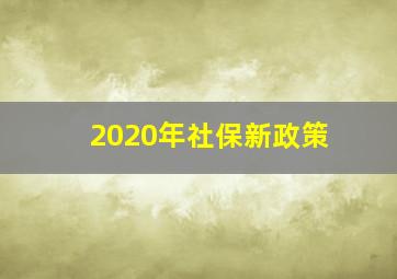 2020年社保新政策