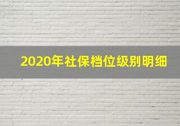 2020年社保档位级别明细