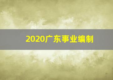 2020广东事业编制