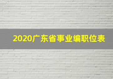 2020广东省事业编职位表