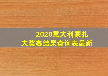 2020意大利蒙扎大奖赛结果查询表最新