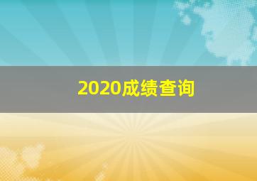 2020成绩查询