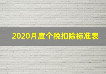 2020月度个税扣除标准表