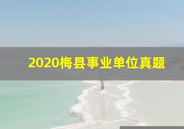 2020梅县事业单位真题