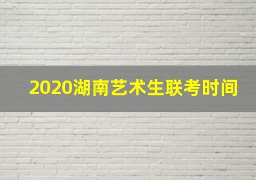 2020湖南艺术生联考时间