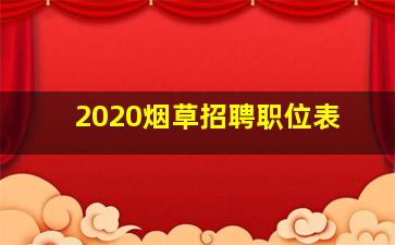 2020烟草招聘职位表