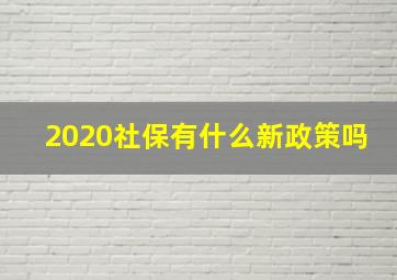 2020社保有什么新政策吗