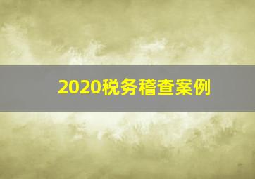 2020税务稽查案例