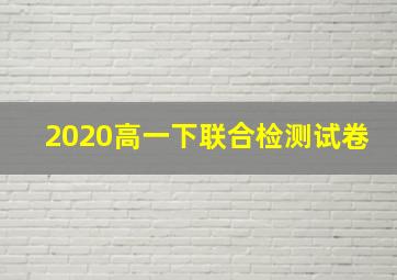 2020高一下联合检测试卷