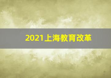 2021上海教育改革