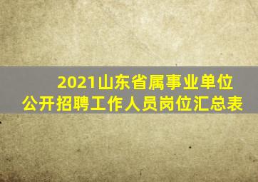 2021山东省属事业单位公开招聘工作人员岗位汇总表