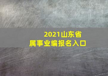 2021山东省属事业编报名入口