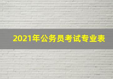 2021年公务员考试专业表