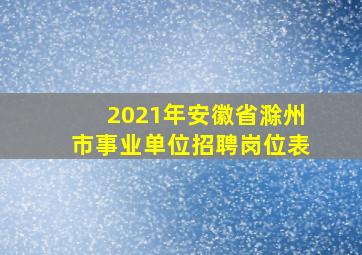 2021年安徽省滁州市事业单位招聘岗位表