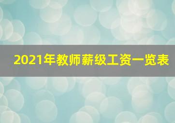 2021年教师薪级工资一览表