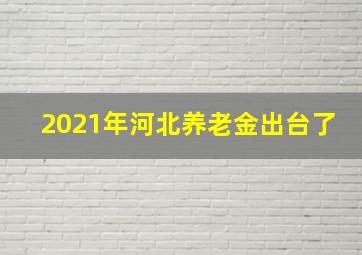 2021年河北养老金出台了