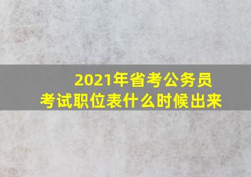 2021年省考公务员考试职位表什么时候出来