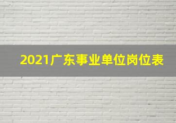 2021广东事业单位岗位表