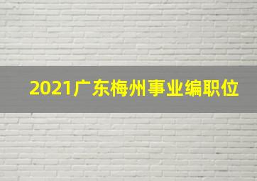 2021广东梅州事业编职位