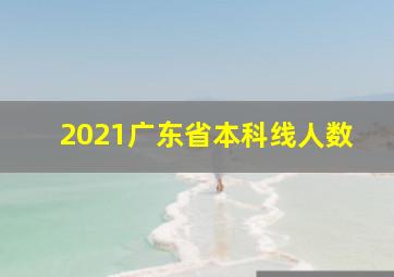 2021广东省本科线人数