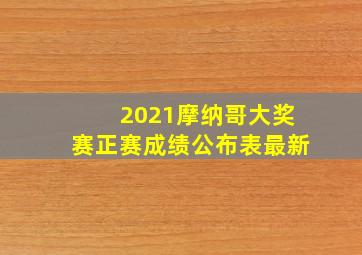 2021摩纳哥大奖赛正赛成绩公布表最新