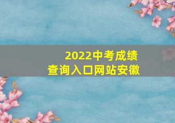 2022中考成绩查询入口网站安徽