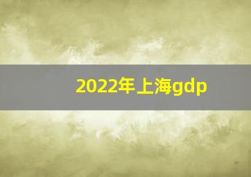 2022年上海gdp