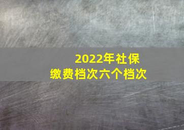 2022年社保缴费档次六个档次