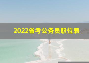 2022省考公务员职位表