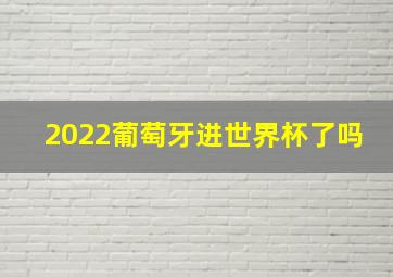 2022葡萄牙进世界杯了吗