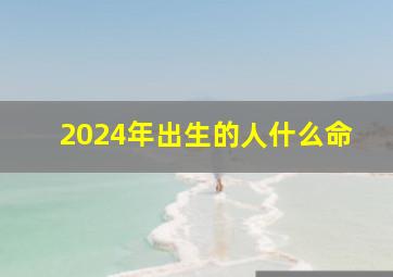 2024年出生的人什么命