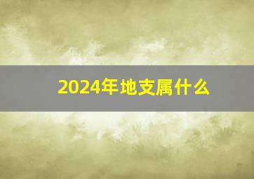 2024年地支属什么