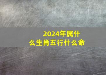 2024年属什么生肖五行什么命