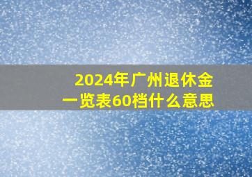 2024年广州退休金一览表60档什么意思