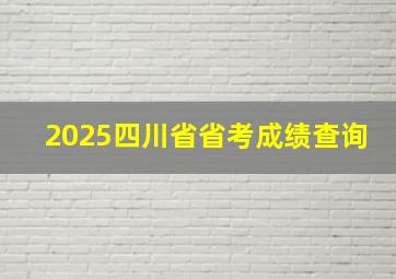 2025四川省省考成绩查询