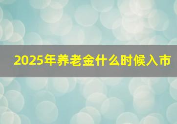 2025年养老金什么时候入市