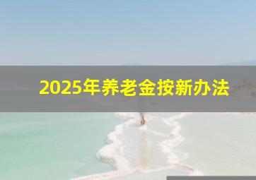 2025年养老金按新办法