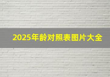 2025年龄对照表图片大全