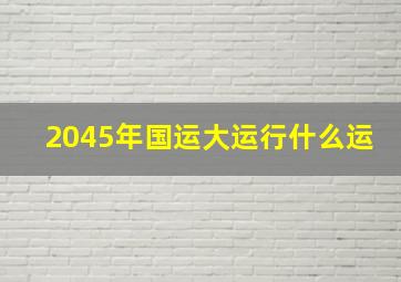 2045年国运大运行什么运