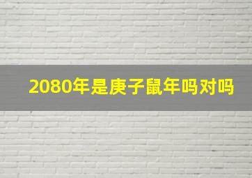 2080年是庚子鼠年吗对吗