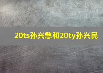 20ts孙兴慜和20ty孙兴民