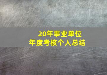 20年事业单位年度考核个人总结