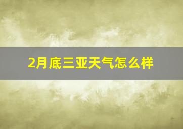 2月底三亚天气怎么样