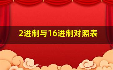 2进制与16进制对照表