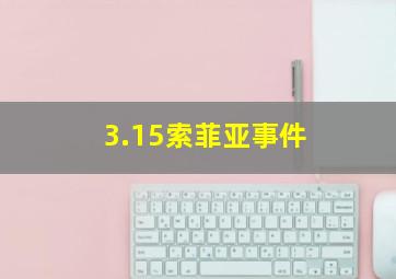 3.15索菲亚事件