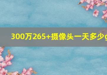 300万265+摄像头一天多少g